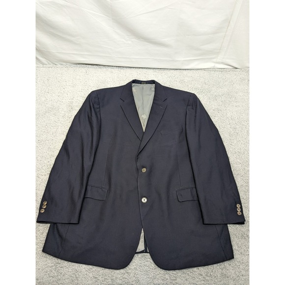 Vintage Hart Schaffner Marx Gold Trumpeter Navy Blazer 50L‎ USA Made Sport Coat